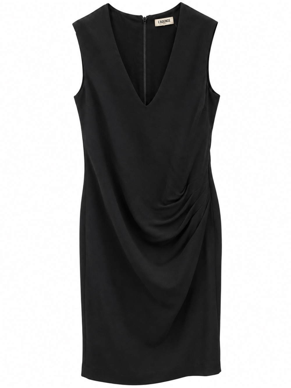 L’AGENCE Women’s Black Sleeveless Sheath Dress Size 10 Classic Career Cocktail